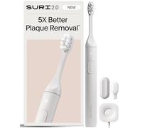 SURI 2.0 New Sonic Electric Toothbrush with Pressure Sensor | 1 Month+ Battery | UK’s No.1 Rated | Electric Toothbrush Adults | Sonic Toothbrushes | White