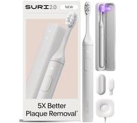 SURI 2.0 NEW Sonic Electric Toothbrush | Pressure Sensor & UV-Cleaning Travel Case | 1 Month+ Battery | Designed in London | Electric Toothbrush for Adults | Travel Toothbrushes | Tooth Brush | White