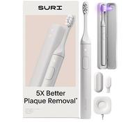 SURI 2.0 New Sonic Electric Toothbrush | Pressure Sensor & UV-Cleaning Travel Case | 1 Month+ Battery | Designed in London | Electric Toothbrush for Adults | Travel Toothbrushes | Tooth Brush | White