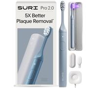 SURI 2.0 NEW Sonic Electric Toothbrush with Pressure Sensor & UV-Cleaning Travel Case |1 month+ Battery | Designed in London | Electric Toothbrush for Adults | Travel Toothbrushes | Tooth Brush | Blue