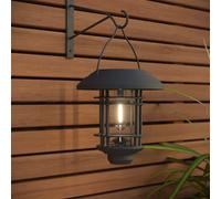 Suri 365 Hadleigh Solar LED Outdoor Lantern Wall Light - Matt Black