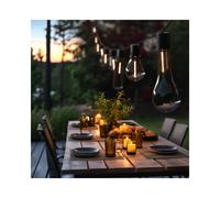 Suri 9.5M Edinburgh Solar & USB Rechargeable Festoons Lights - 20 Lights - Smoked