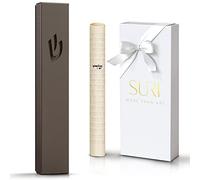 SURI Classic Mezuzah for Door - 5-Inch Dark Gray Nirosta Self-Stick Mezuzah Case with Non Kosher Scroll | Modern Jewish Mezuzah for Indoor & Outdoor, Judaica Gift Box Included
