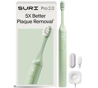 SURI Pro Sonic Electric Toothbrush | Over 4+ Weeks Battery | Pressure Sensor | Aluminium Body | 2-Minute Timer | Plant-Based Head | Green