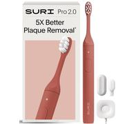 SURI Pro Sonic Electric Toothbrush | Over 4+ Weeks Battery | Pressure Sensor | Aluminium Body | 2-Minute Timer | Plant-Based Head | Red