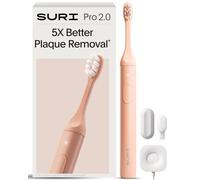 SURI Pro Sonic Electric Toothbrush | Over 4+ Weeks Battery | Pressure Sensor | Aluminium Body | 2-Minute Timer | Plant-Based Head | Pink