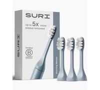 SURI Recyclable Plant-Based, Electric Toothbrush Heads - Long Lasting Replacement Heads | Compatible Only with SURI Sonic Electric Toothbrush - Morning Waves, Pack of 3
