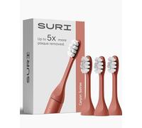 SURI Recyclable Plant-Based, Electric Toothbrush Heads - Built-in Tongue Scraper, Long Lasting Replacement Heads | Compatible Only with SURI Sonic Electric Toothbrush - Canyon Sunrise, Pack of 3
