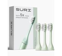 SURI Recyclable Plant-Based, Electric Toothbrush Heads - Long Lasting Replacement Heads | Compatible Only with SURI Sonic Electric Toothbrush - Winter Fern, Pack of 3