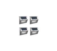 Suri Sherpa Set of 4 Solar LED Outdoor Flush Light In Silver Finish