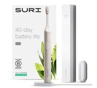 SURI Sonic Electric Toothbrush with UV Cleaning Travel Case | 40+ Day Battery | UK’s No.1 Rated | Sustainable Electric Toothbrush Adults | Sonic Toothbrushes |White
