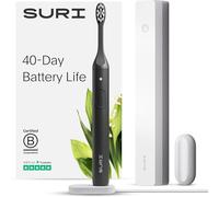SURI Sonic Electric Toothbrush with UV Cleaning Travel Case | 40+ Day Battery | UK’s No.1 Rated | Sustainable Electric Toothbrush Adults | Sonic Toothbrushes |Black