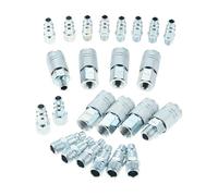 SURIEEN 3/8’’ High Flow Air Hose Fittings Kit, 3/8" NPT 1/4" NPT Air Coupler and Plug Kit, 24 Pieces Air Compressor Hose Fittings, Universal Auto Shop Air Compressor Adapter