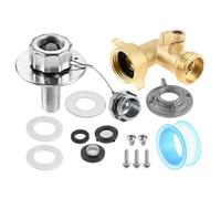 SURIEEN All Metal RV City Water Inlet with Check Valve, Solid Brass Hose Elbow Connector, 3/4" GHT RV Water Hose Connector Stainless Steel Water Fill Inlet, for RV Camper Motorhome Trailer Marine