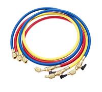 SURIEEN Refrigerant Charging Hose with Ball Valve, 3-Color 60" R410A HVAC 1/4" SAE 800-4000 PSI Working Pressure Hoses Kit Fit for R134A R12 R22 R502 R404 Air Condition Maintenance 3 Pcs