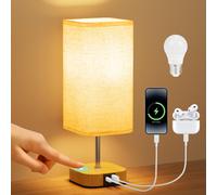 Suright Bedside Lamps, Touch Lamps Bedside with USB C