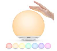 Suright LED Night Light, Night Light for Kids, USB Rechargeable Table Lamp with Dimmable,Warm Light,7 Colors,Touch Control, 0.5/1hour Timer for Nursery, Baby,Bedroom,Camping