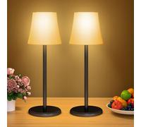 Suright Rechargeable Cordless Table Lamp 2 Pack, Dimmable Desk Lamp 3 Colors+RGB, Touch Control Bedside Lamp IP54 Waterproof for Dining, Bedroom, Living Room, Camping, Bar
