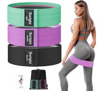 Suright Fabric Resistance Bands [Set of 3], Exercise Band, Resistance Bands for Hips & Glutes, Non-Slip Threaband, Resistance bands for Women and Men, Booty Bands for Yoga,Pilate,Fitness