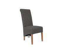 Surin 2X Dark Grey Scroll Back Fabric Chair