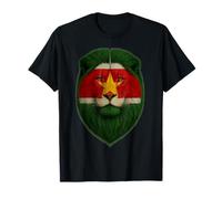 Suriname Flag Lion, Lion with Suriname Flag T-Shirt