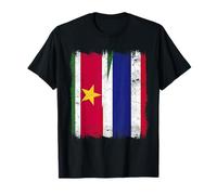 Suriname Thailand Half Flag Surinamese Thai Roots T-Shirt
