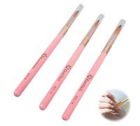 SuriNexCentrics Professional Acrylic Nail Art Brush Set, Size 8/12/14, Pearl Chrome Handle, 3 Pieces