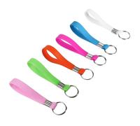 SuriNexCentrics Rubber Keyring Silicone Keyring Loops, Pack of 6 Sturdy Key Rings with Colour ID Tags, Back Door Key Ring Fobs for Home, Office & Car Keys, 25mm Split Rings, Mixed Colours