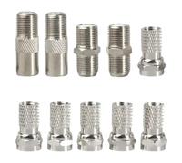 SuriNexCentrics Waterproof F-Type Connector for RG6 Coaxial Cable, Nickel-Plated, Compatible with Sky, Freesat, Virgin Media