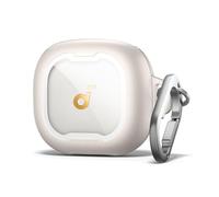 SURITCH Case Compatible with Soundcore Sport X20,Rugged Shockproof Protective Headphone Cover with Cleaning Kit & Carabiner Keyring(White)