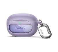 SURITCH Case for Raycon Everyday Earbuds (2024 Edition) Cover,Shockproof Magnetic Cases TPU Protective Cover with Magnetic Lid Lock & Carabiner Clip Keyring & Support Wireless Charging, Purple
