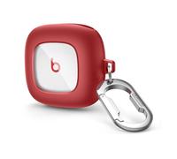 SURITCH Clear Case Compatible with Beats Fit Pro Cover [Slim-Fit] [Anti-Fall] [Not Easy to Dirty],Shockproof TPU Protective Portable Case with Clip Keychain for Beats Fit Pro(Red)