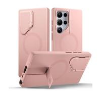 SURITCH Magnetic Case Compatible with Samsung Galaxy S24 Ultra with Camera Cover & Adjustable Metal Kickstand Shockproof Bumper Case Slim Protective Cover for Galaxy S24 Ultra 5G-Dewy Pink