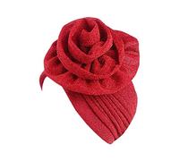 Surkat Shiny Flower Turban Shimmer Chemo Cap Hairwrap Headwear Beanie Hair Scarf
