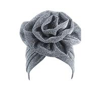 Surkat Shiny Flower Turban Shimmer Chemo Cap Hairwrap Headwear Beanie Hair Scarf