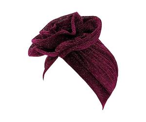 Surkat Shiny Flower Turban Shimmer Chemo Cap Hairwrap Headwear Beanie Hair Scarf