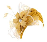 Surkat Shiny Flower Turban Shimmer Chemo Cap Hairwrap Headwear Beanie Hair Scarf, Yellow Mesh, One Size