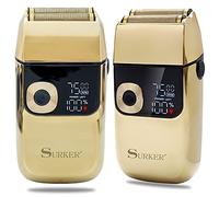 Surker Foil Shavers for Men Electric Shaver Razor Cordless Professional Barber Shaver USB Rechargeable Wet/ Dry Shaving( Gold)
