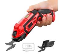 SURLABA Electric Scissors Cordless Cardboard Box Cutter with 2 Blades & LED Light, Rechargeable Powerful Fabric Scissors for Crafts Leather Carpet Plastic Felt