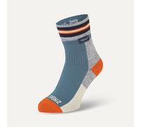 SEALSKINZ | Surlingham | Waterproof All Weather Ankle Length Striped Cuff Sock | Anti-Blister | XL - Blue