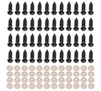 Surluoen 100PCS Plastic Safety Crochet Eyes Bulk with 100PCS Washers for Crochet Crafts (0.24Inch/6mm)