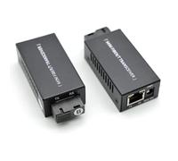 Surluoen 2 PCS Gigabit 100/1000M A/B SC Ethernet Fiber Switch Media Converter Rj45 Optic Transceiver 20KM Fibra Switch Black Plastic+Metal