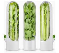 Surluoen 3Piece for Refrigerator Herb Freshs Keeper for Refrigerator,Herb Storage for Cilantro,Parsley, Asparagus