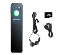 Surluoen 64GB Digital Voice Recorder Noise Reduction Record Payback MP3 Music Player Activated Record 1536KBPS HD Recording Kit