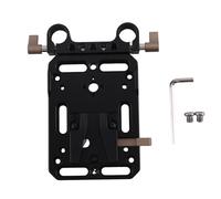 Surluoen V-Mouth Hanging Plate V-Shaped Interface Power Supply Plate Supply Splitter with 15mm Rod Clamp with Automatic Lock Protection for DSLR Camera