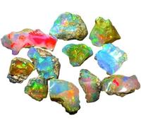 SURMAN Natural AAA Quality Ethiopian Opal Jumbo Fire Rough 25 Carats 5-8 Pcs, Natural Opal Gemstones Raw For cutting cabbing polishing DIY art and craft,