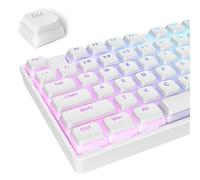 surmen 117-Key Pudding Keycaps，PBT Double Shot Keycaps XDA Profile Anti-Grease for MX Switches Mechanical Keyboard(White)