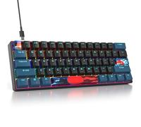 surmen 60% Mechanical Gaming Keyboard with Linear Red Switch, Wired Mini Compact Keyboard 60 Percent Backlit for Laptop Desktop PC Gamers（61 Monster B-Rainbow）