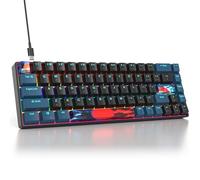 surmen 65% Mechanical Gaming Keyboard with Linear Red Switch, Wired Mini Compact Keyboard 60 Percent Backlit for Laptop Desktop PC Gamers（68 Monster B-Rainbow）
