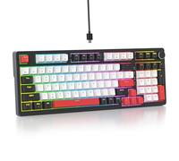 Surmen Creamy Keyboard with Number Pad, 96% RGB Mechanical Gasket Mounted Hot Swappable Custom Wired Thocky Keyboard with Knob for Office Gaming (98 White)